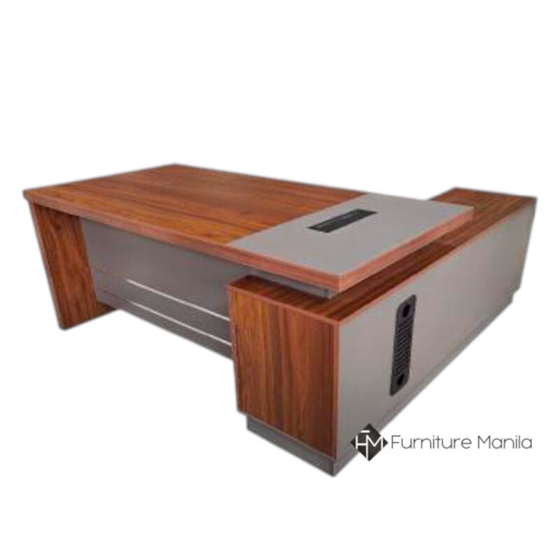 Command Walnut Executive L-Desk with Storage