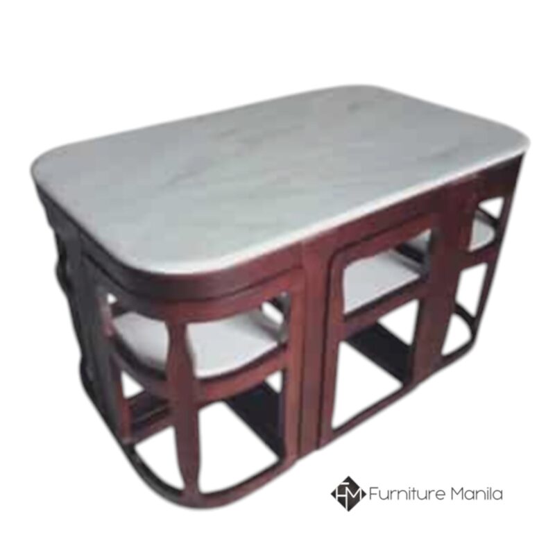 CubeNest Wenge 6-Seater Space-Saver Dining Set (Nesting Chairs)