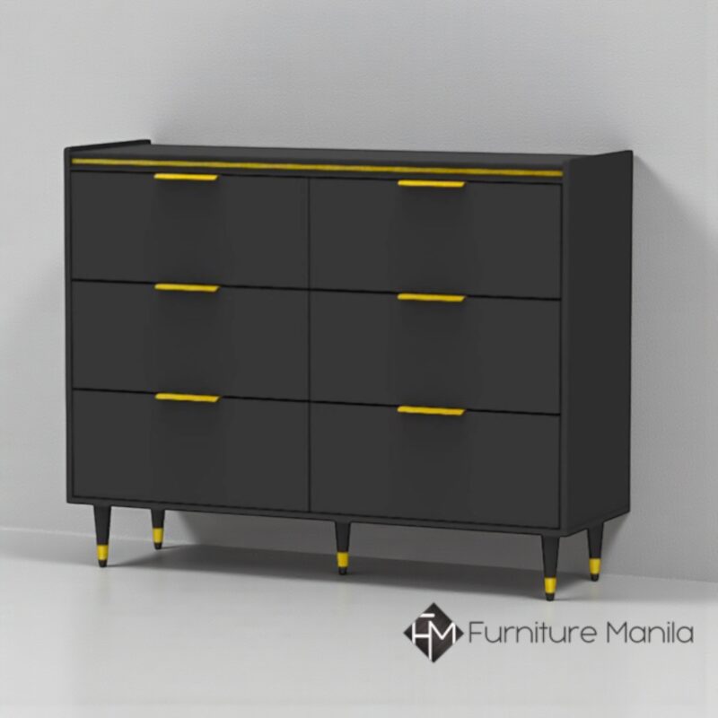 Cresta 6-Drawer Dresser with Brass Accents