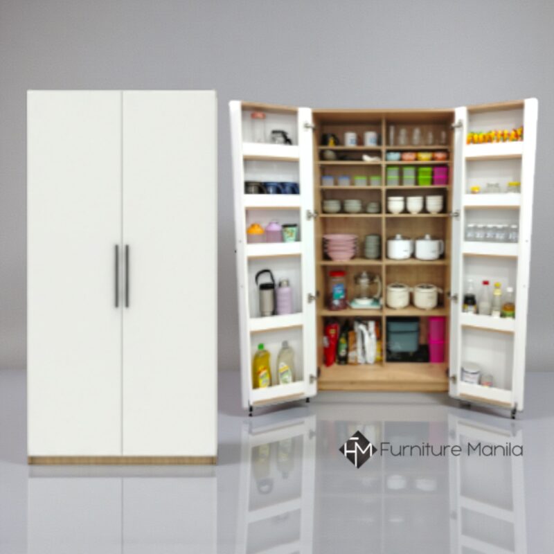 CulinaTall 6-Shelf Kitchen Storage Cabinet with Rolling Doors