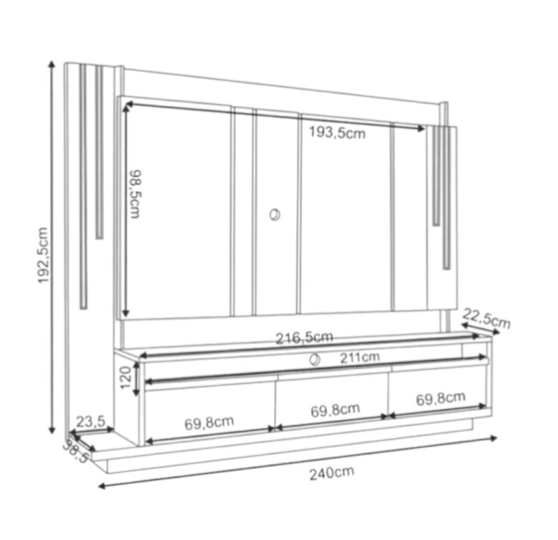 Alternative view of HaloLuxe 240 Feature Wall TV Unit