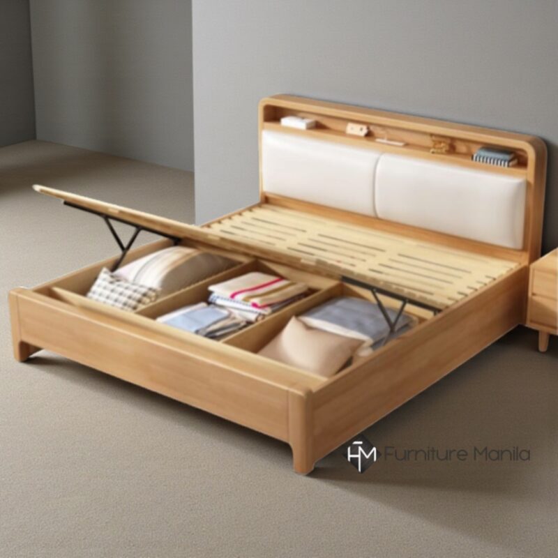 HavenLift Solid Wood Storage Bed with Hydraulic Lift