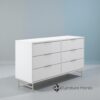 Yves 6-Drawer Chest 1.35m with Gold Frame – Offwhite