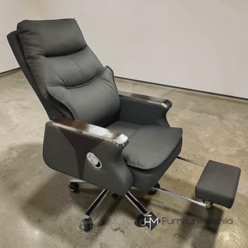 Alternative view of Orion Reclining Executive Office Chair with Footrest – Gray