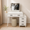 Charlotte LED Vanity Dressing Table w/ 5-Drawer Cabinet & Stool