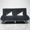 Luna Convertible Sofa Bed with Pillows – Black Fabric