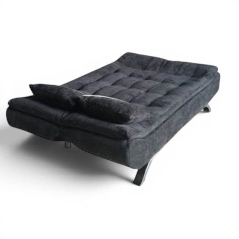 Alternative view of Luna Convertible Sofa Bed with Pillows – Black Fabric