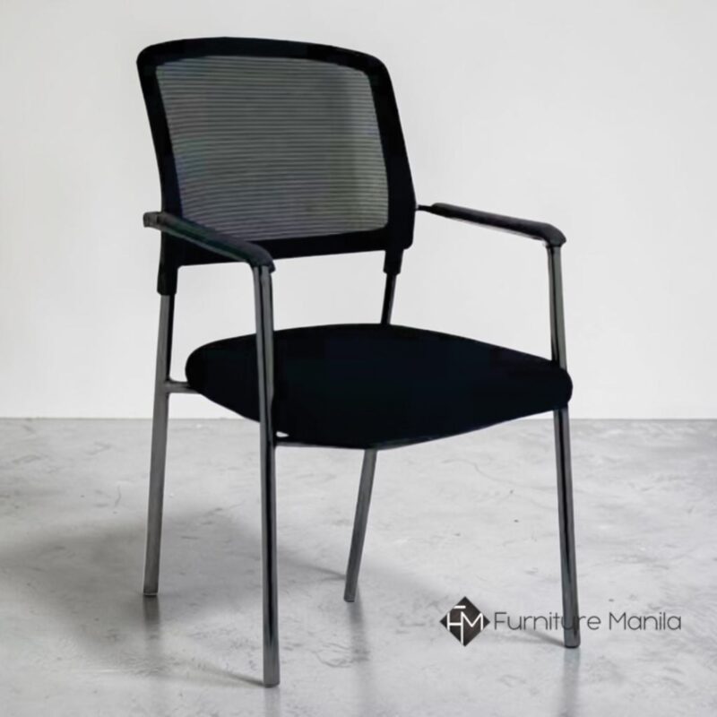 MeshLine 425 Black Visitor Chair with Armrests
