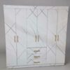 Verona 6-Door Wardrobe with Drawers - White Marble