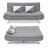 Luna Convertible Sofa Bed with Pillows – Gray Fabric