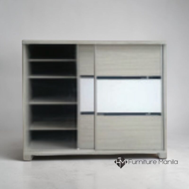 Alternative view of Ashford Glide 2-Door Sliding Shoe Cabinet in White Ash Oak