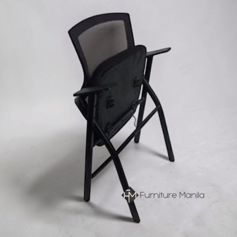 Alternative view of FlexiMesh Pro Black Folding Training Chair with Armrests