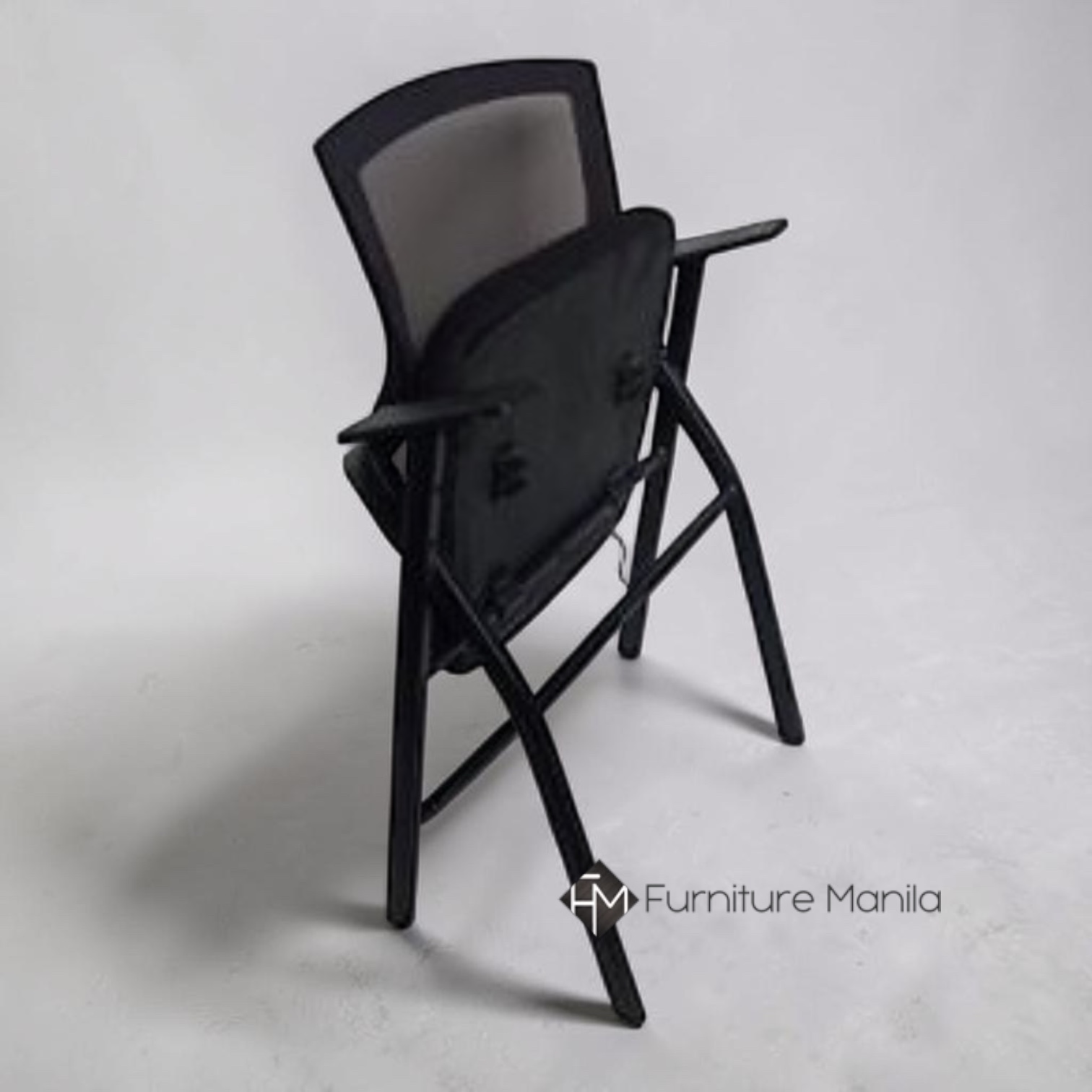 FlexiMesh Pro Black Folding Training Chair with Armrests - Image 2