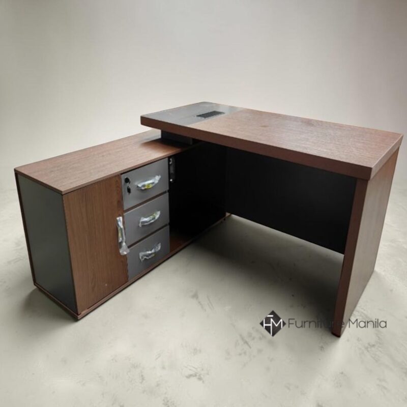 Alternative view of Grandchester Executive L-Shaped Office Desk with Side Cabinet