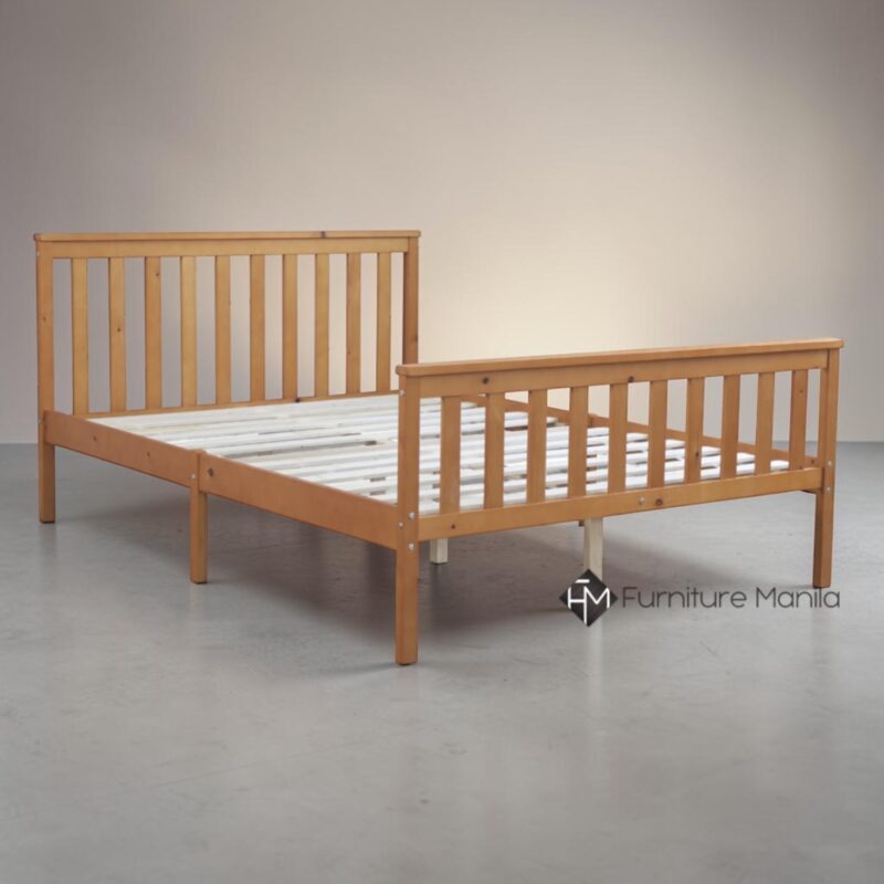 HarborLine Solid Wood Slatted Bed Frame - Natural Wood