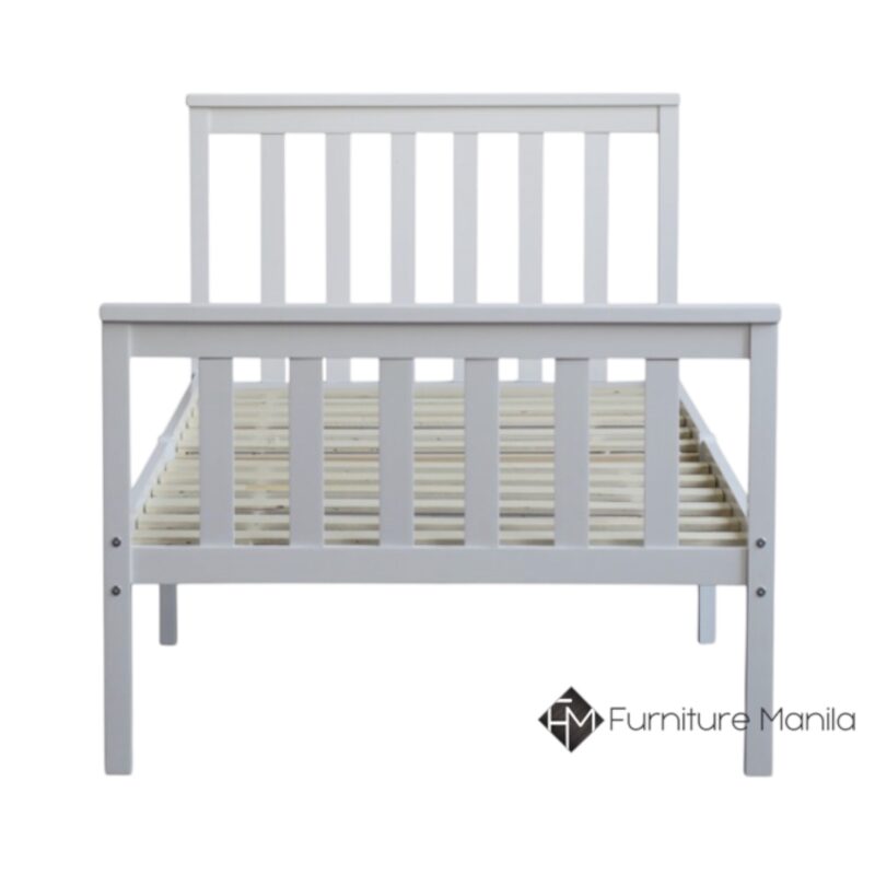 HarborLine Solid Wood Slatted Bed Frame - White