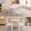 Lumière White Marble Design Compact Dining Set