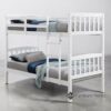 Nordhaven White Wooden Double Deck Bed Frame (Single over Single)