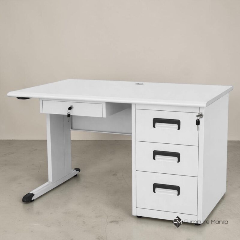 Axis Office Table with Keyboard Drawer and Locking Cabinet 1.4M