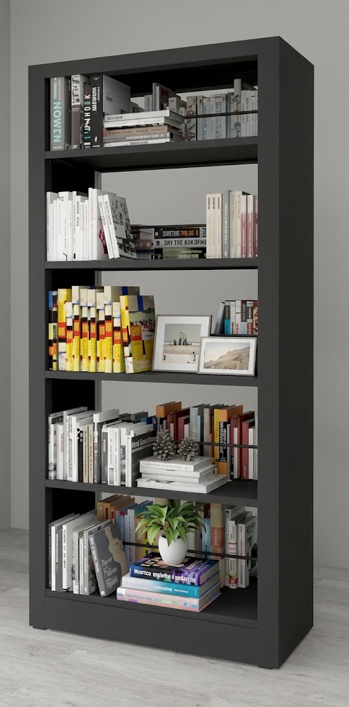 BW-003 Steel Bookshelf Black