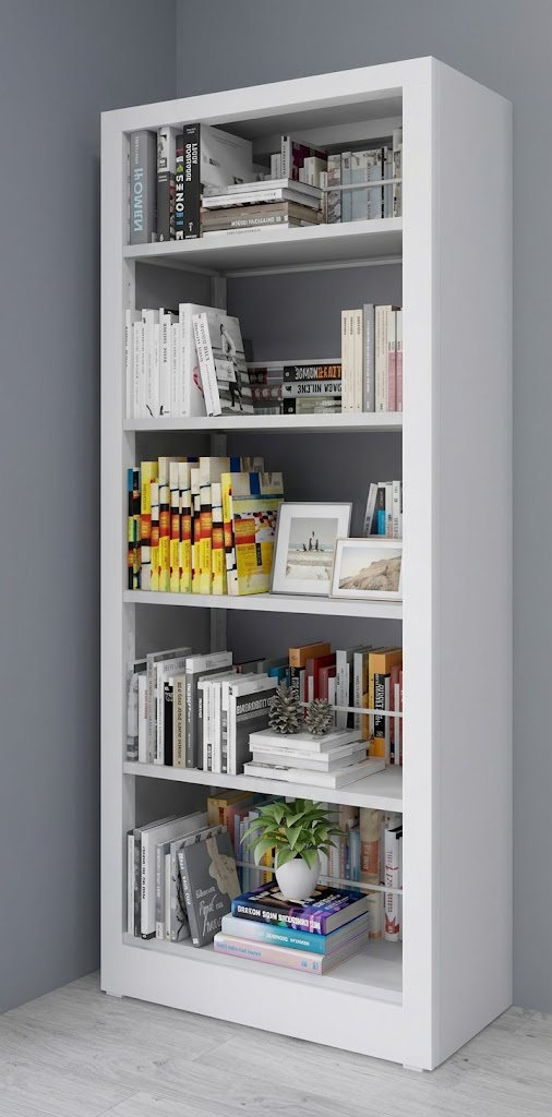 BW-003 Steel Bookshelf White