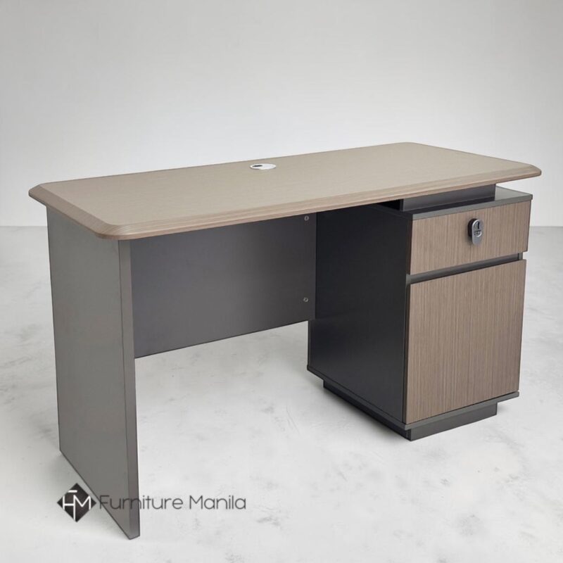 Alternative view of Blackstone Office Desk with Locking Side Cabinet
