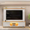 Dovelle Entertainment Unit w/ Sliding Doors, LED & TV Wall Panel