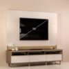 Dunhaven TV Stand w/ Wall-Mounted Panel and LED Light - Off White
