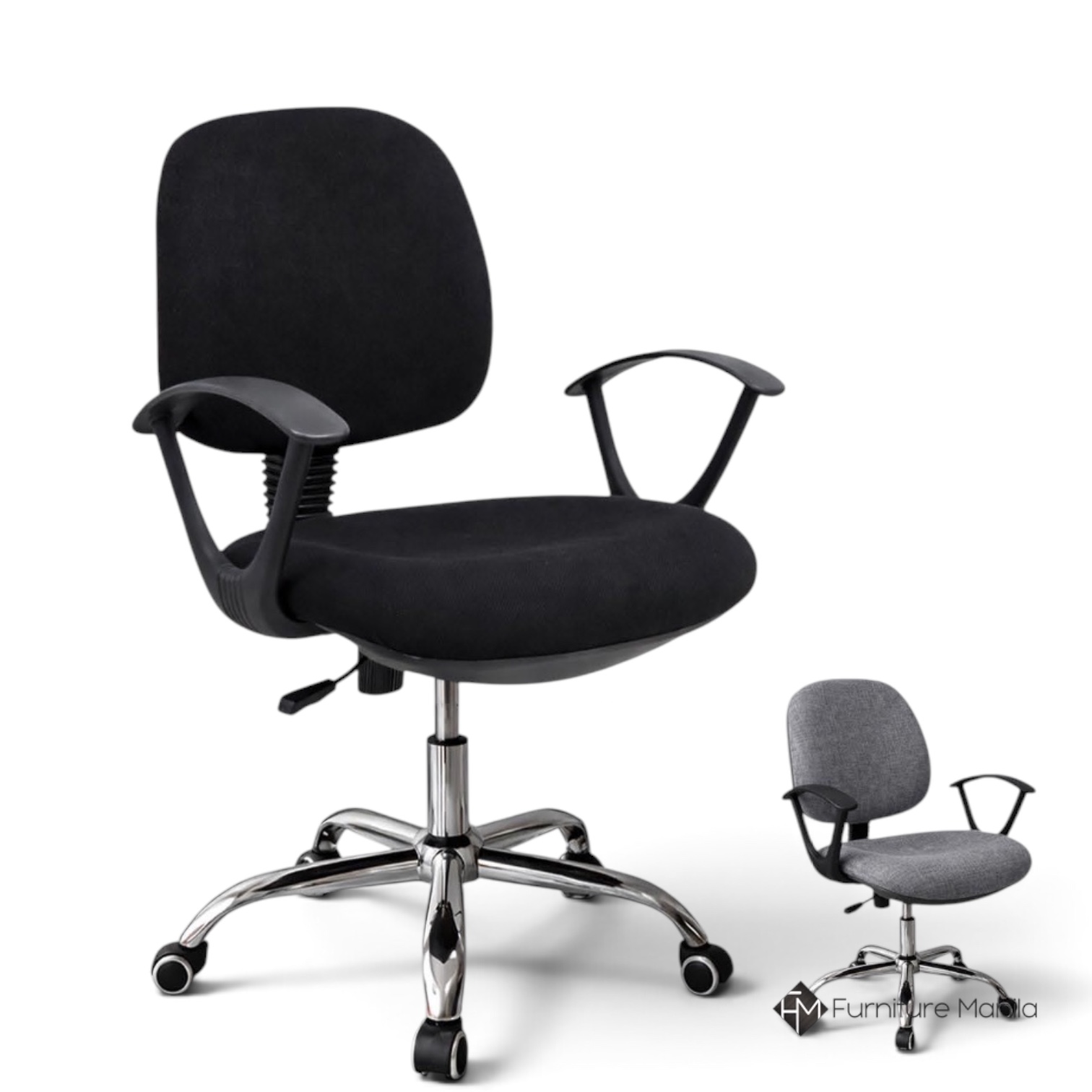 Glenfield Mid-Back Fabric Office Chair with Armrests