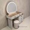 Hartleigh Modern Vanity Dresser with Mirror and Stool