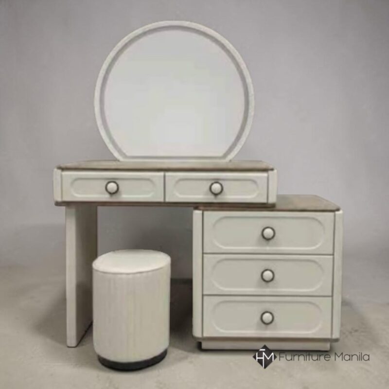 Alternative view of Hartleigh Modern Vanity Dresser with Mirror and Stool