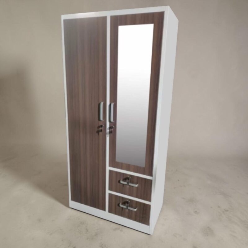 Alternative view of Haverford Metal Wardrobe with Mirror and Drawers