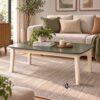 Farnell Modern Coffee Table – Green Spruce & White Oak