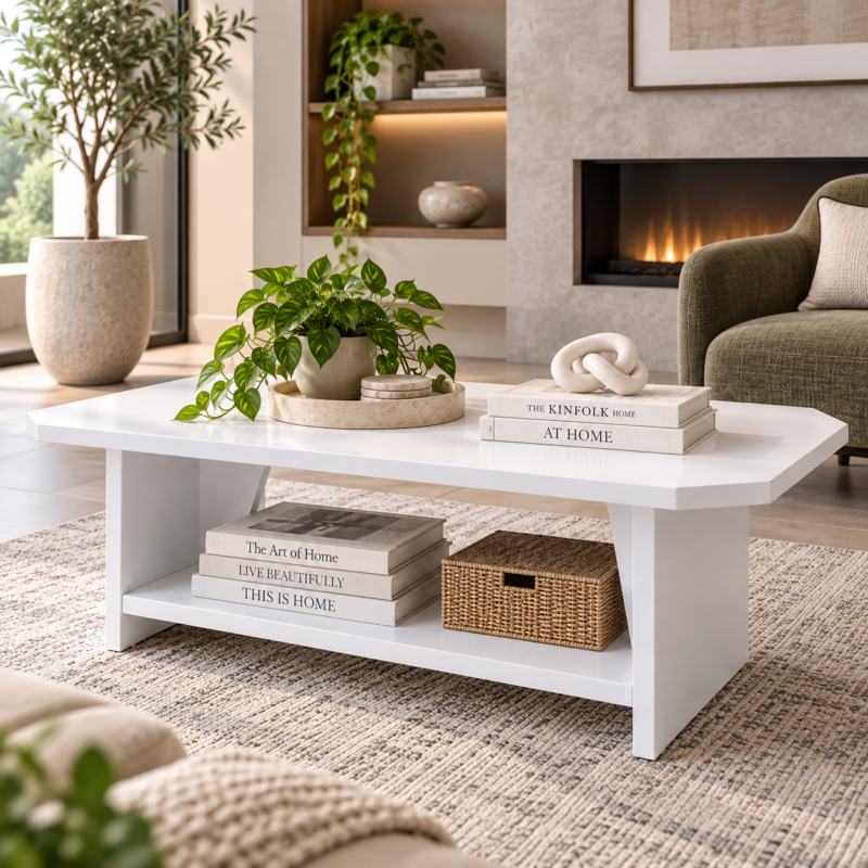 Fendrel Modern Coffee Table with Open Shelf
