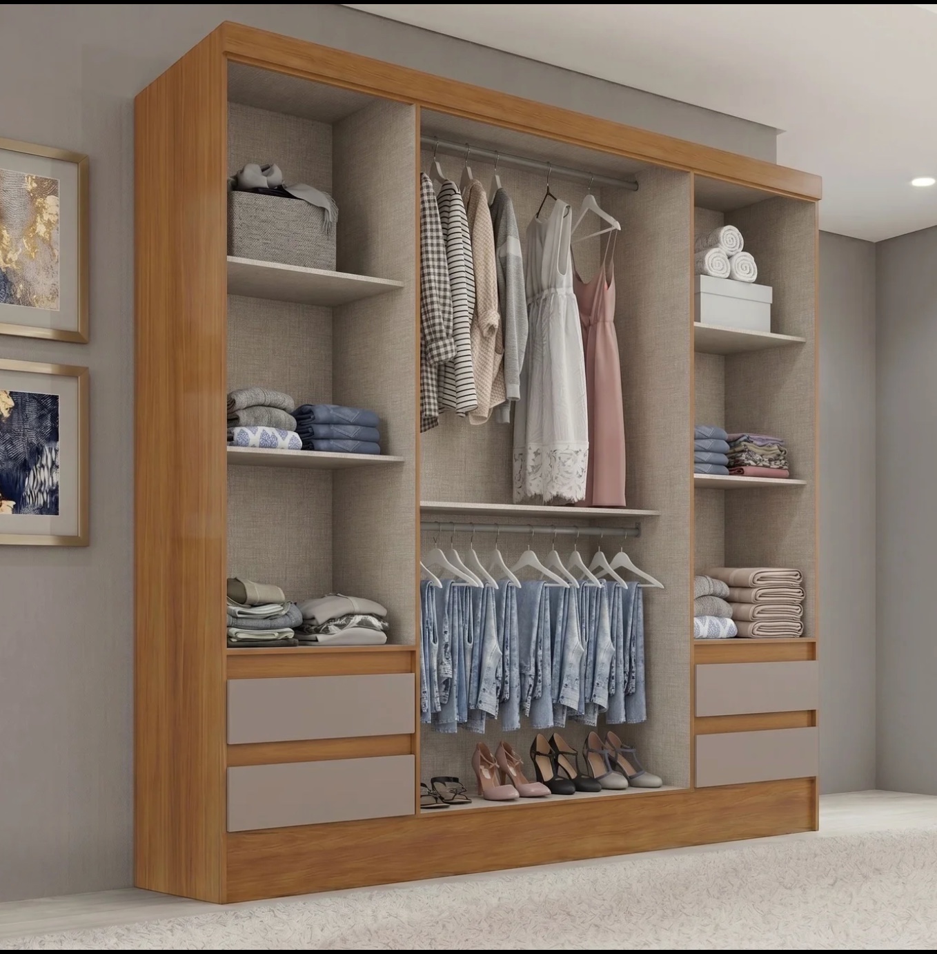 Harlington 4-Door Wardrobe with 4 Drawers - Image 3