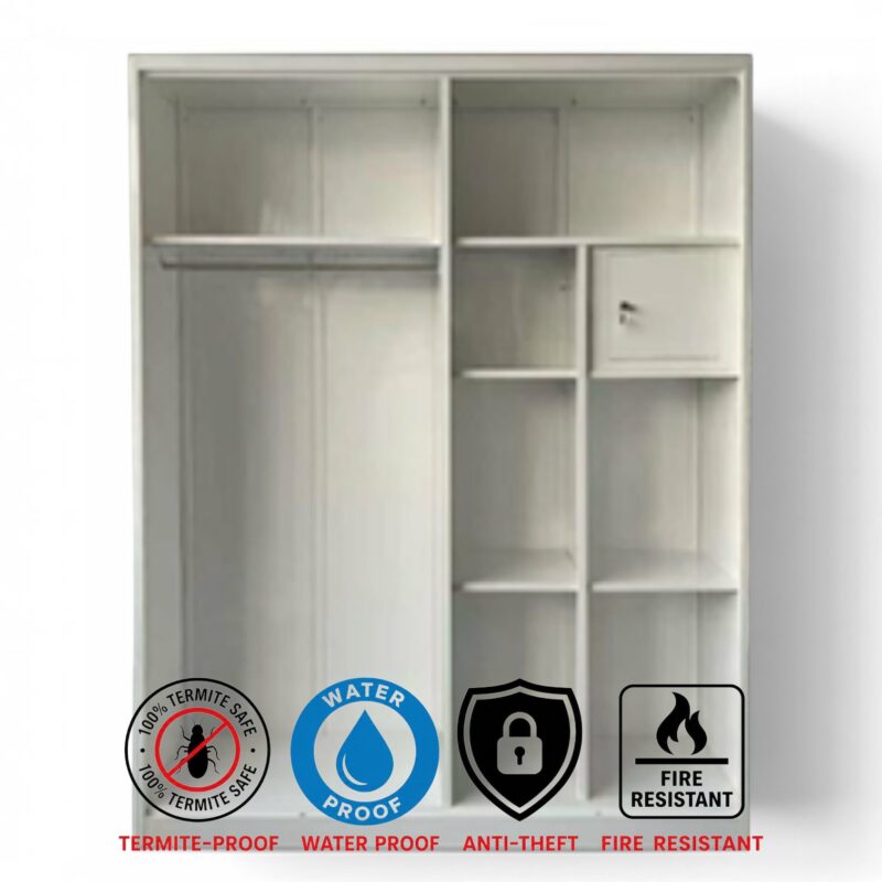 Alternative view of Havana Botanical 4-Door Steel Wardrobe with Safety Box