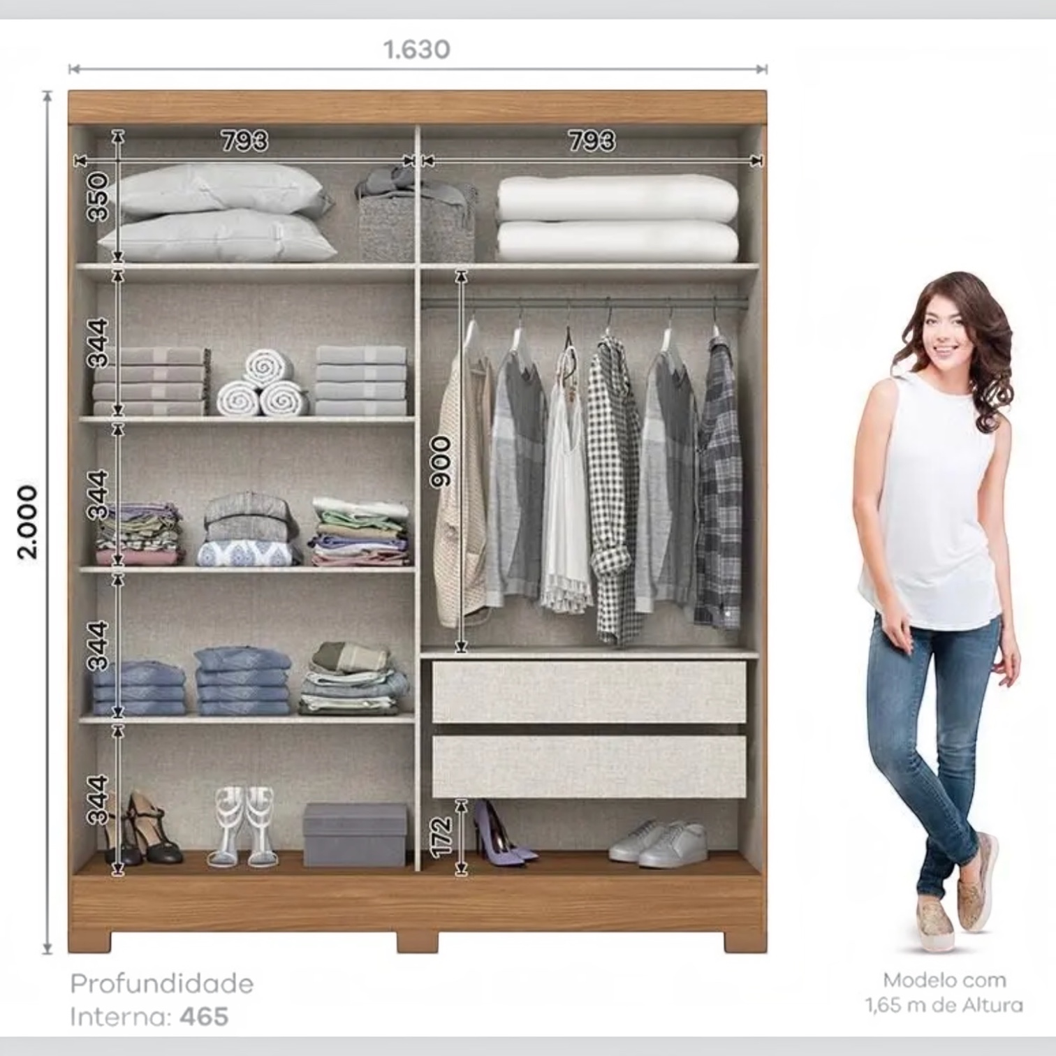 Havenridge Sliding Door Wardrobe with Mirror - Image 2