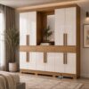 Hawthorne 10-Door Wardrobe Cabinet with Mirror