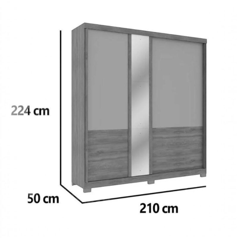 Huxley Grand Sliding Door Wardrobe with Mirror - Image 3