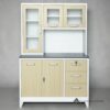 Kensington Compact Metal Kitchen Cabinet with Glass Display Hutch