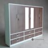 Kensington 6-Door Metal Wardrobe with Dual Mirrors & 6 Drawers