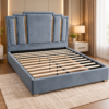 Madelune High-Headboard Upholstered Bed Frame – Queen