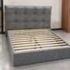 Mardelle Upholstered High-Headboard Bed Frame – Grey