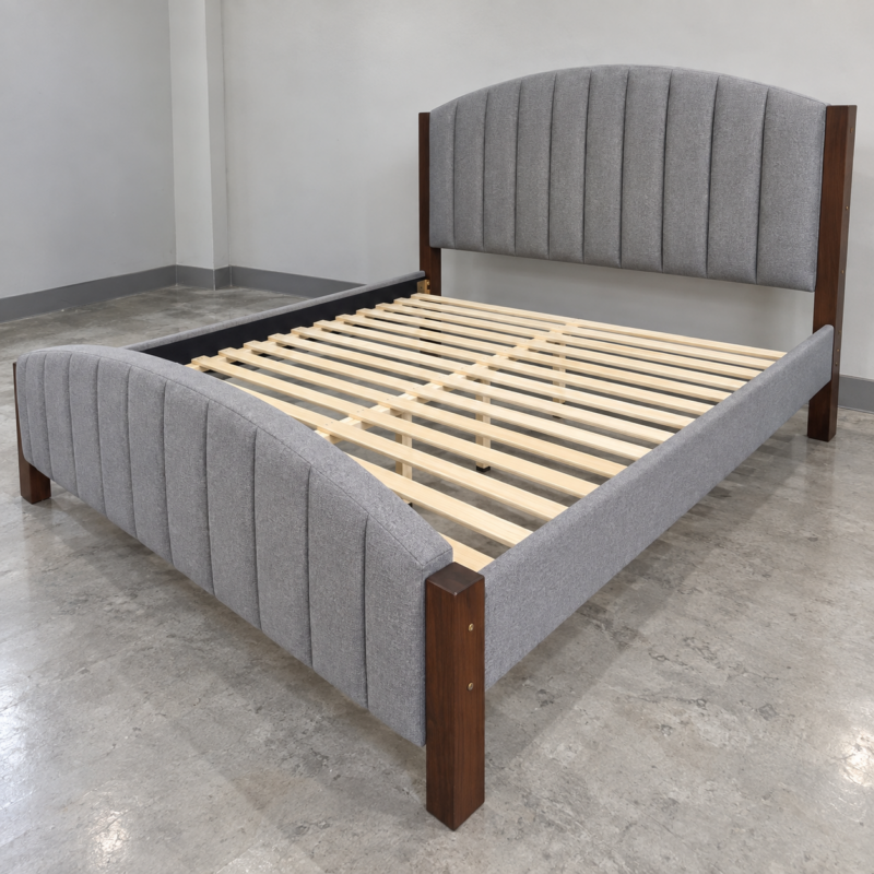 Mavendra Channel-Tufted Upholstered Bed Frame – Queen