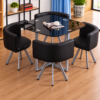 Mavenor 4-Seater Glass-Top Dining Set – Black