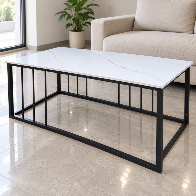 Merovia Sintered Stone Coffee Table – White