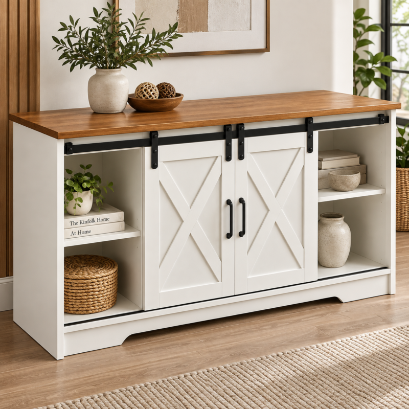 Mirewood Sliding Storage Cabinet with 4 Drawers - Image 3