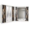 Zevora 4-Door Metal Wardrobe with Dual Mirrors & 2 Drawers