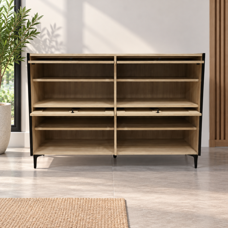 Alternative view of Averlyn 4-Door Shoe Cabinet – Sonoma Oak