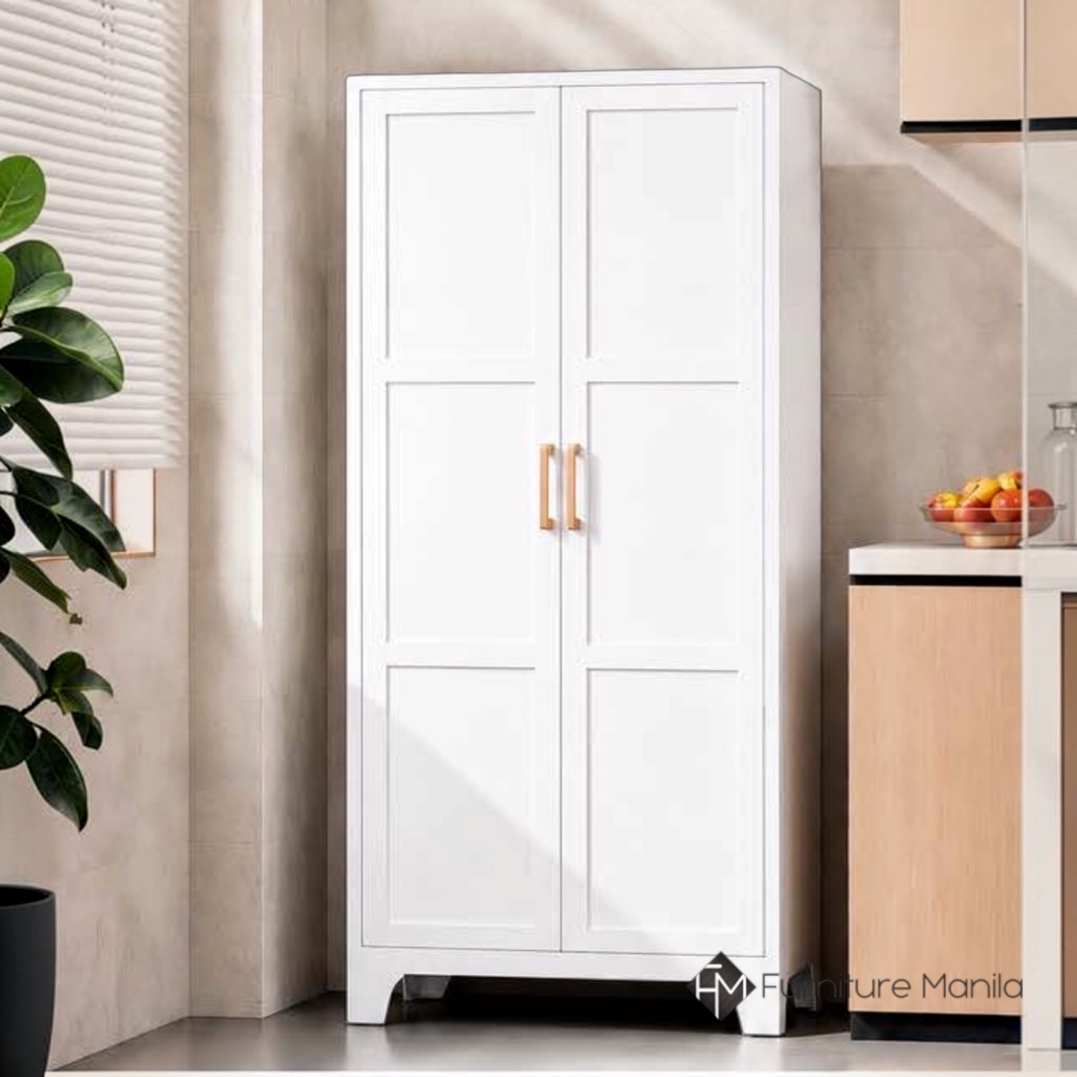 Jendrelle 2-Door Metal Wardrobe – White